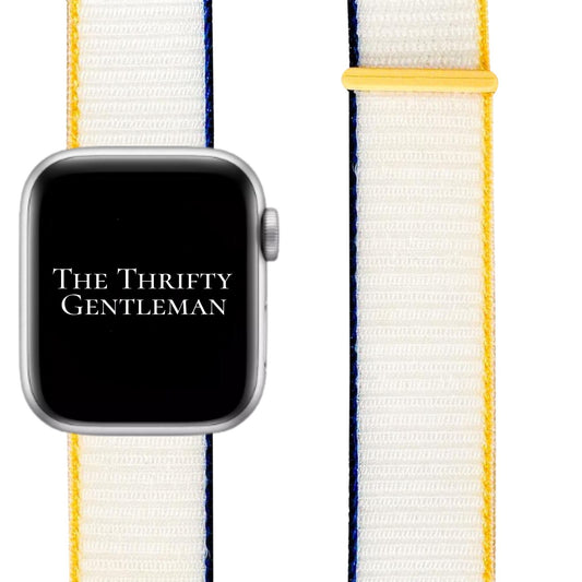Nylon Sport Apple Watch Strap In Sea Salt White From The Thrifty Gentleman