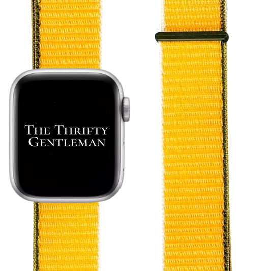 Nylon Sport Apple Watch Strap In Sunflower Yellow From The Thrifty Gentleman