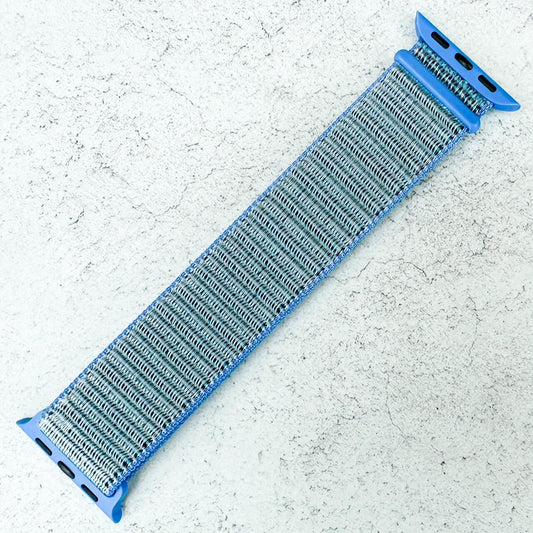 Nylon Sport Apple Watch Strap In Tahoe Blue 1
