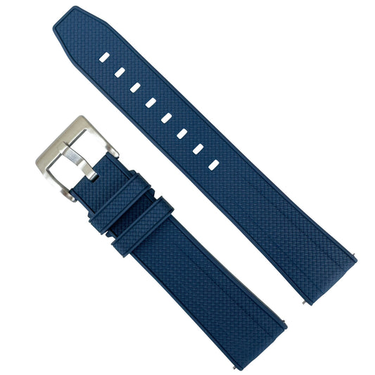 Premium FKM Rubber Watch Strap Dark Blue 20 mm 22 mm - The Thrifty Gentleman