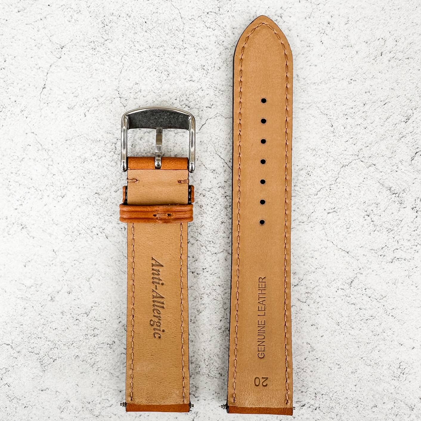 Premium Italian Calf Leather Watch Strap Tan 4