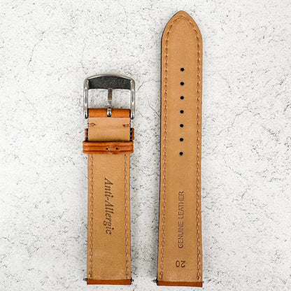 Premium Italian Calf Leather Watch Strap Tan 4