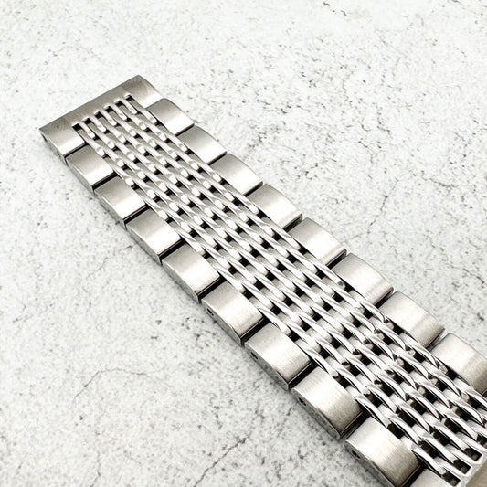 Premium Stainless Steel Straight End Folding Deployment Clasp Metal Watch Strap 1