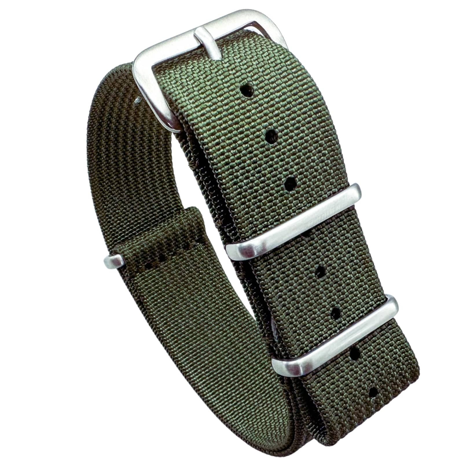 Ribbed NATO Watch Strap Green 1