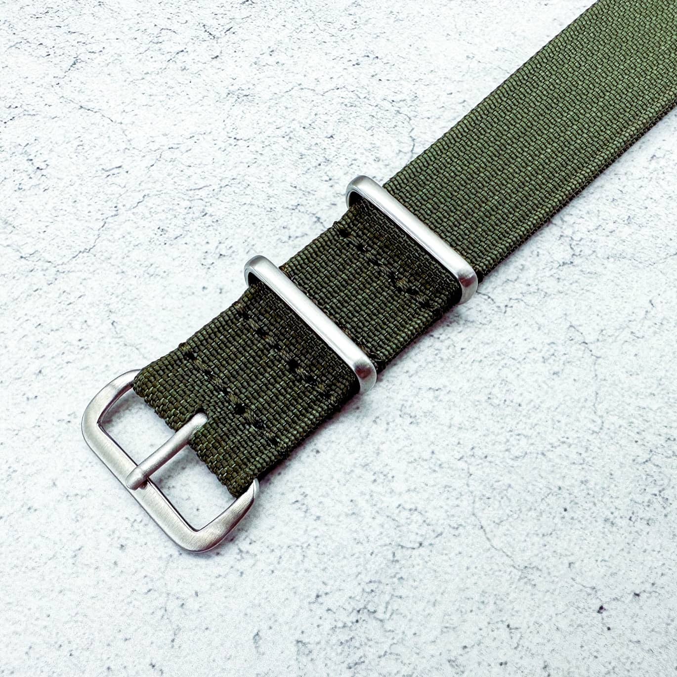 Ribbed NATO Watch Strap Green 3