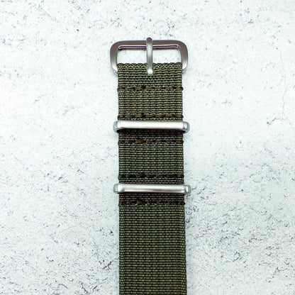 Ribbed NATO Watch Strap Green 4