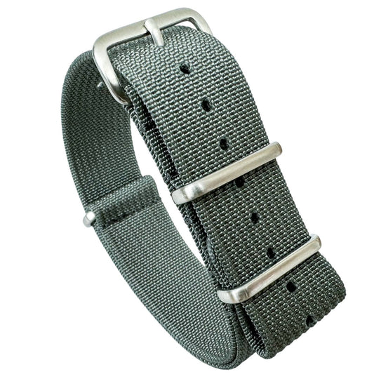 Ribbed NATO Watch Strap Grey 1