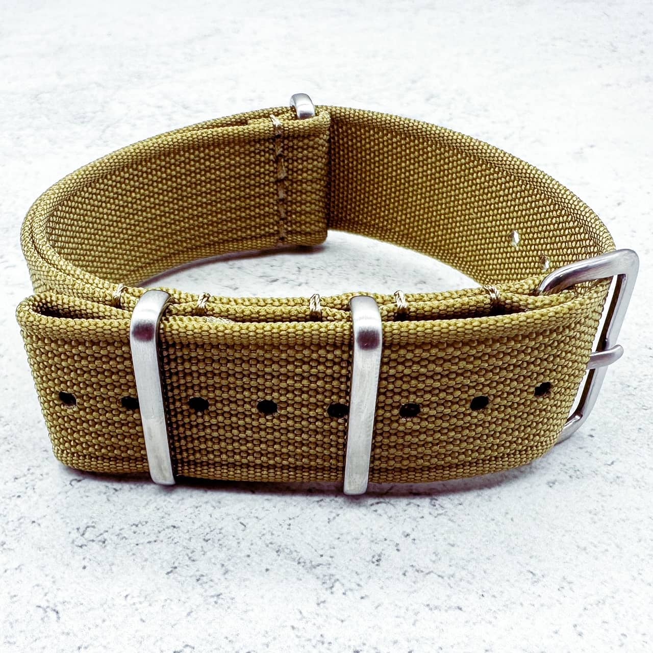 Ribbed NATO Watch Strap Khaki 2