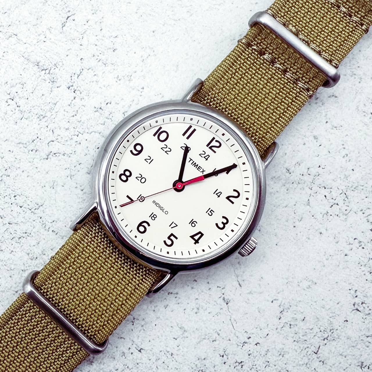 Ribbed NATO Watch Strap Khaki 5