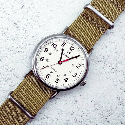 Ribbed NATO Watch Strap Khaki 5