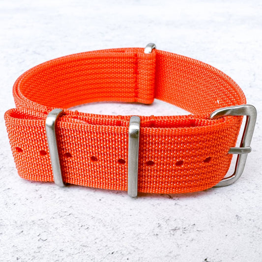 Ribbed NATO Watch Strap Orange 2
