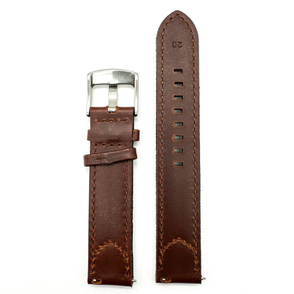 Sailcloth Nylon Leather Hybrid Watch Strap Brown 5