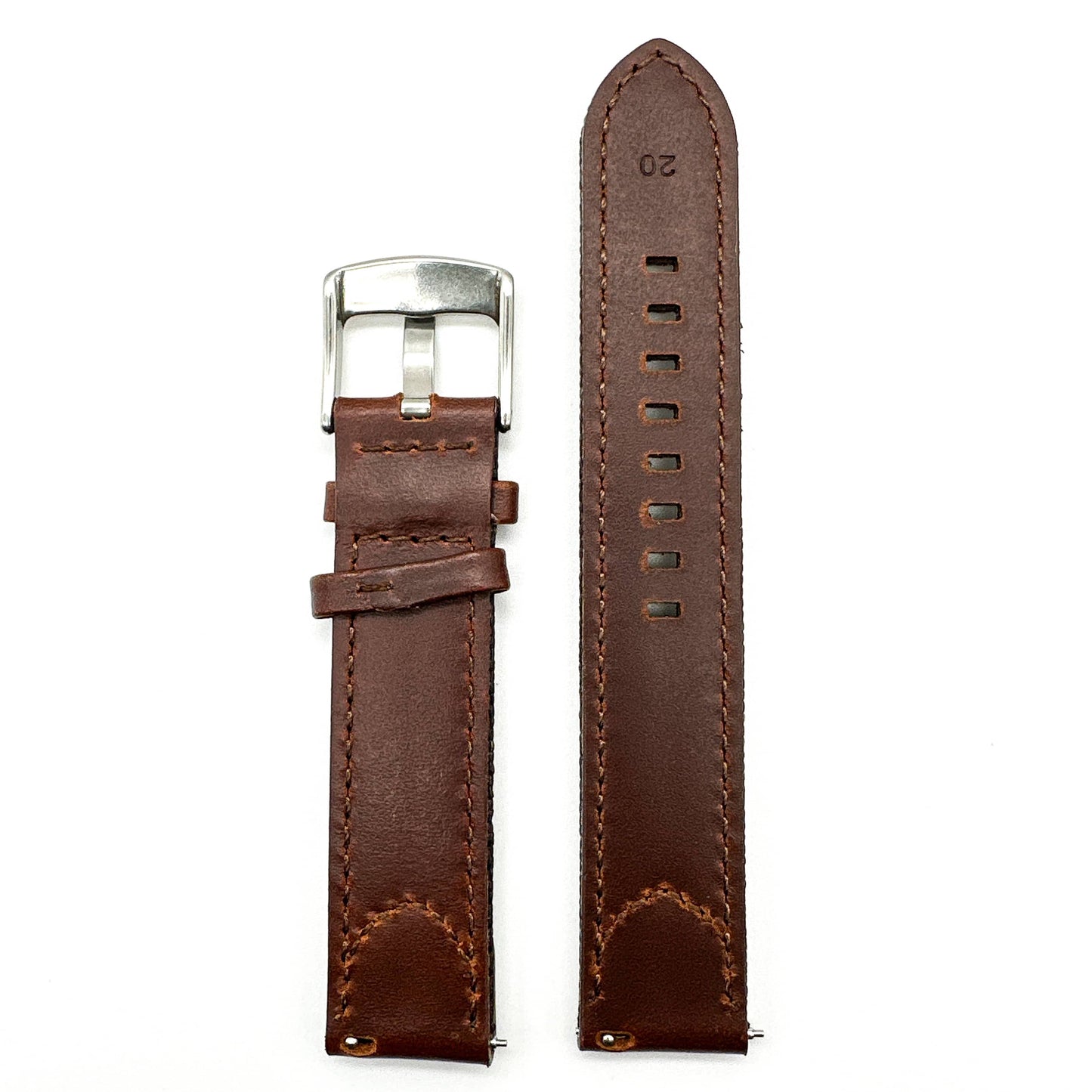 Sailcloth Nylon Leather Hybrid Watch Strap Brown 5