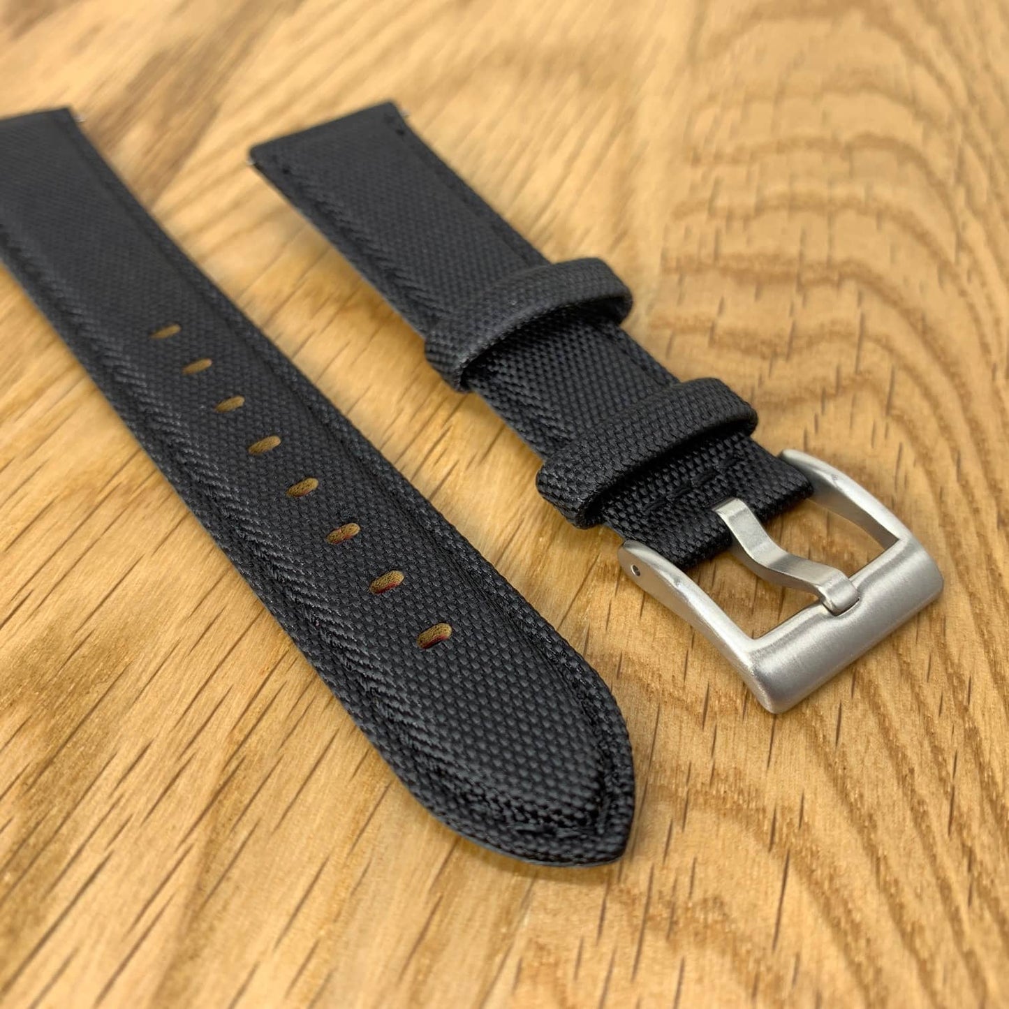 Sailcloth Watch Strap Black 2