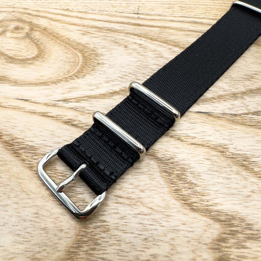 Seatbelt NATO Military Style Watch Strap Black 1