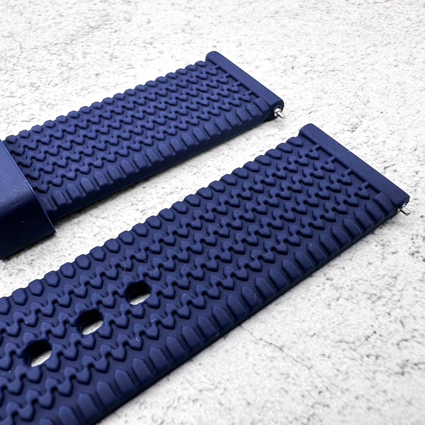 Silicone Tyre Tread Quick Release Watch Strap Blue 18mm 20mm 22mm 2