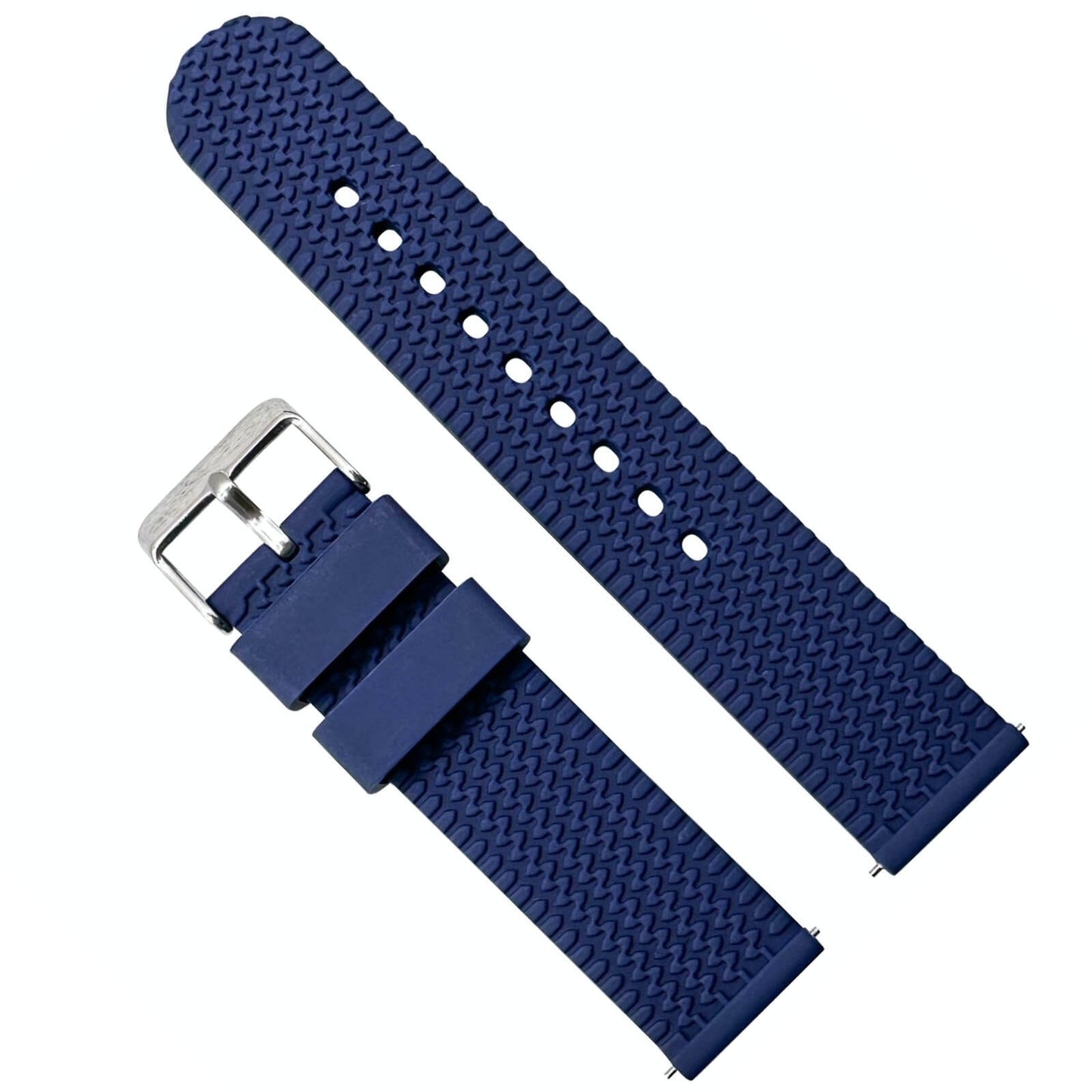 Silicone Tyre Tread Quick Release Watch Strap Blue 18mm 20mm 22mm The Thrifty Gentleman
