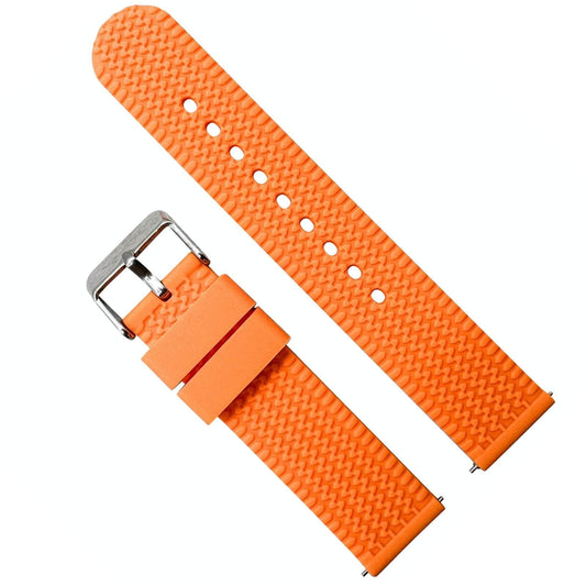 Silicone Tyre Tread Quick Release Watch Strap Orange 18mm 20mm 22mm The Thrifty Gentleman