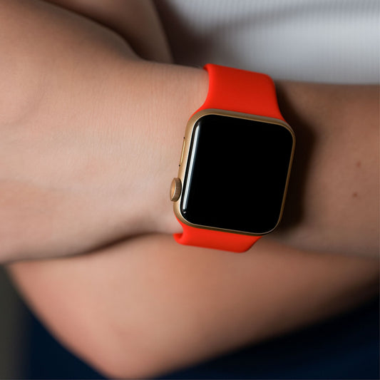 Silicone Watch Strap For Apple Watch From The Thrifty Gentleman In Bright Red