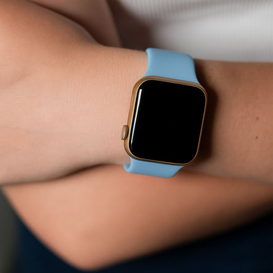 Silicone Watch Strap For Apple Watch From The Thrifty Gentleman In Cloudy Blue