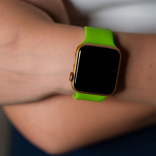 Silicone Watch Strap For Apple Watch From The Thrifty Gentleman In Electric Green