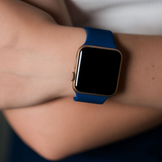 Silicone Watch Strap For Apple Watch From The Thrifty Gentleman In Ocean Blue