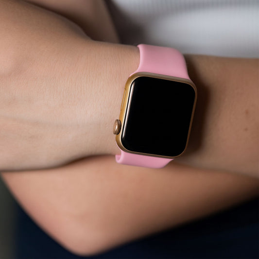 Silicone Watch Strap For Apple Watch From The Thrifty Gentleman In Vintage Pink