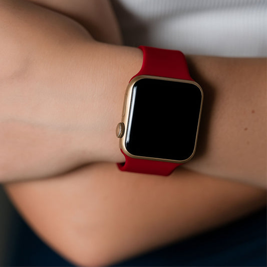 Silicone Watch Strap For Apple Watch From The Thrifty Gentleman In Wine Red