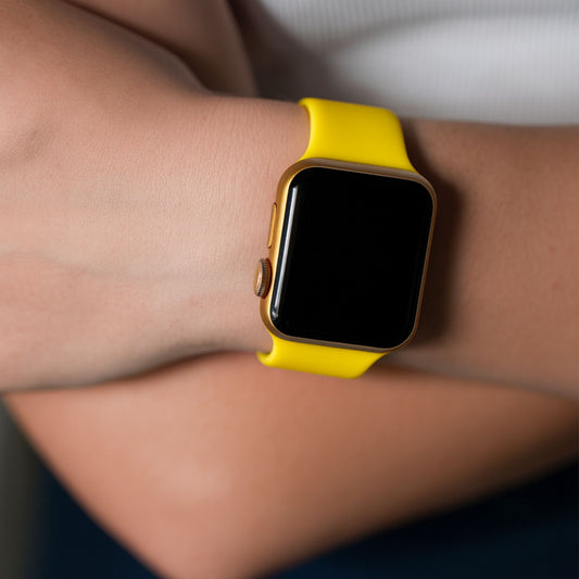 Silicone Watch Strap For Apple Watch From The Thrifty Gentleman In Yellow