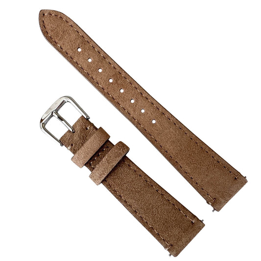 Suede Leather Quick Release Watch Strap Brown The Thrifty Gentleman