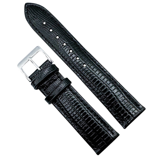 Tejus Lizard Grain Embossed Leather Black The Thrifty Gentleman