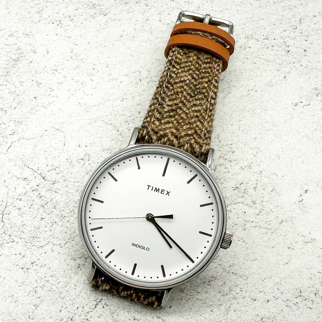 Tweed Herringbone Watch Strap Khaki 5