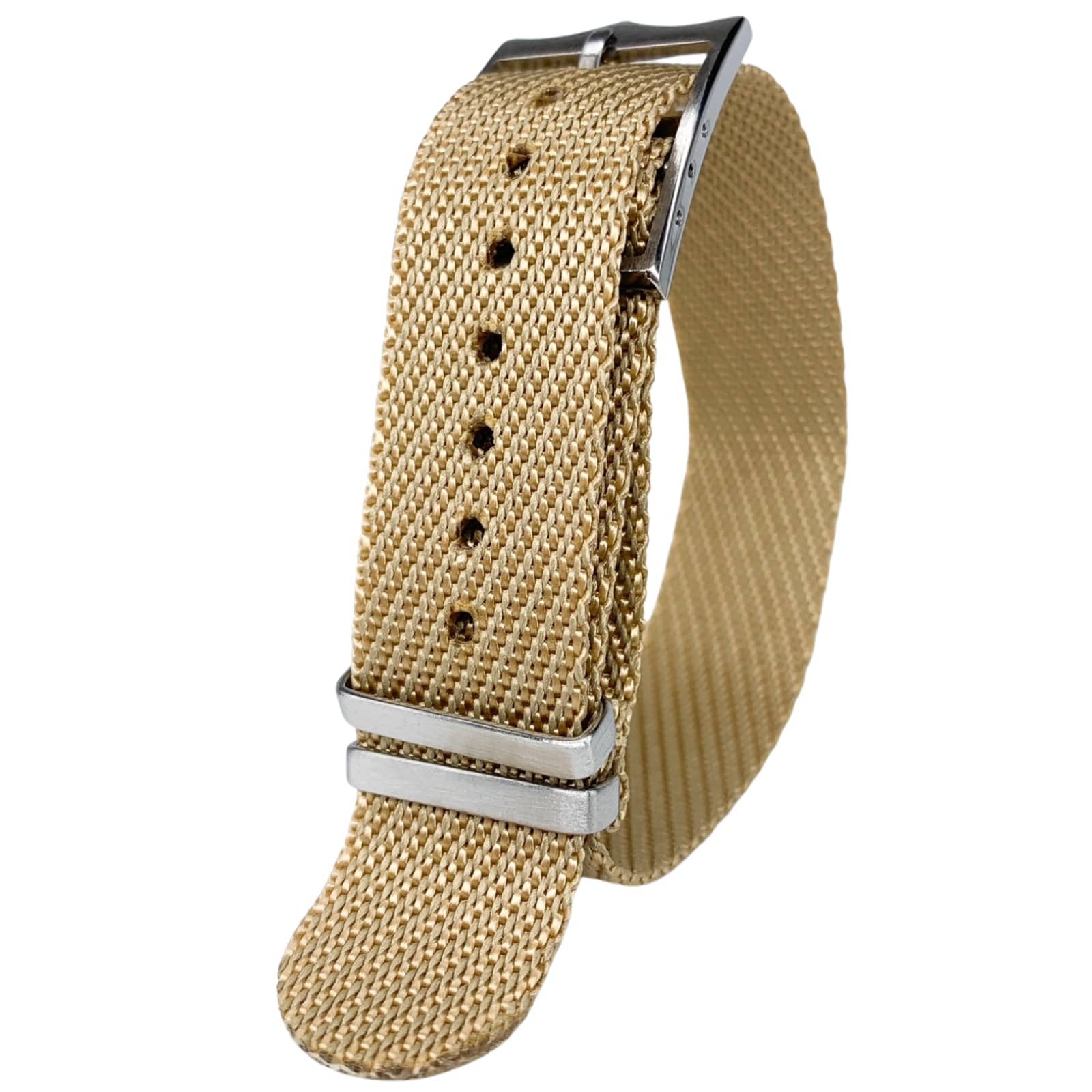 Twill NATO Single Pass Watch Strap Beige 1