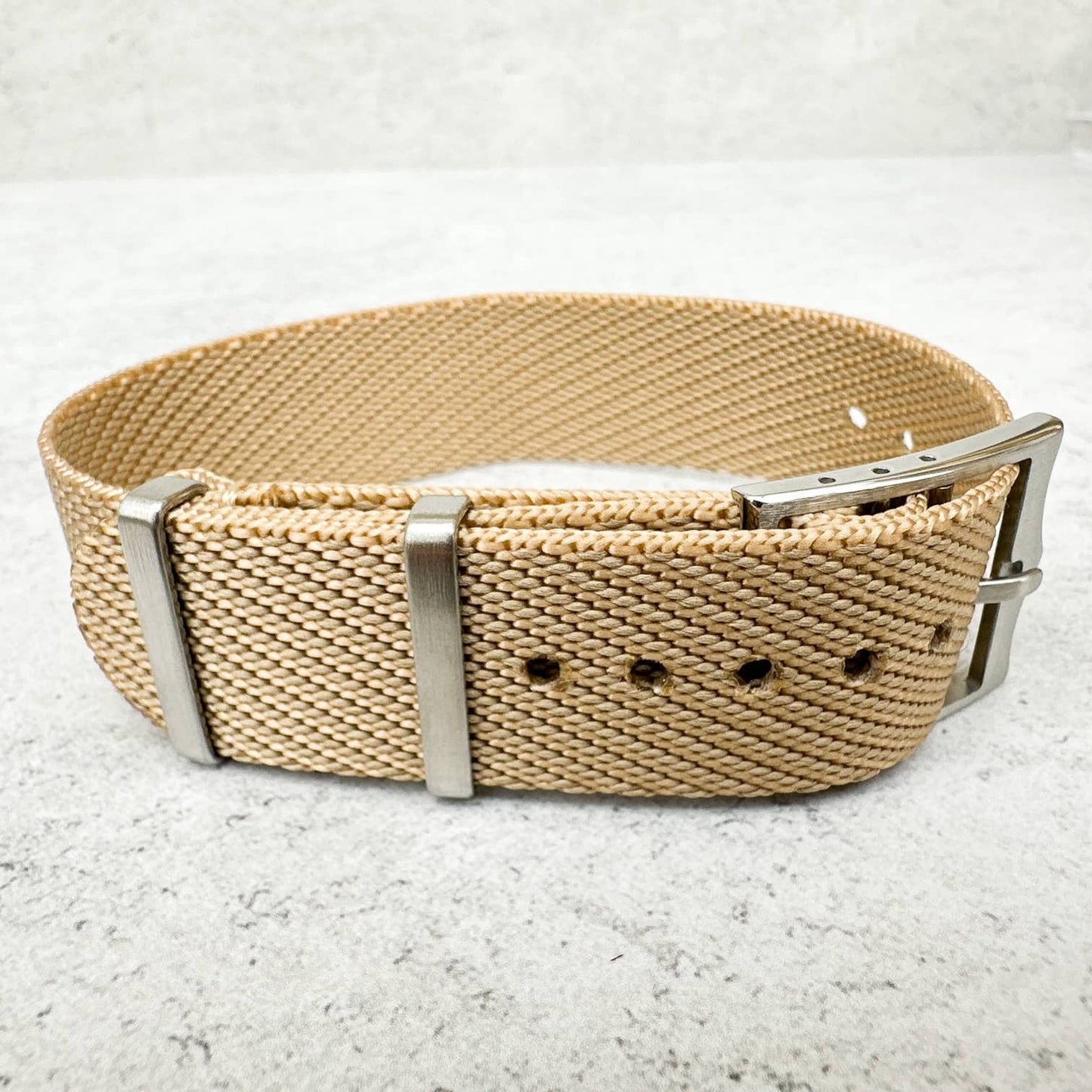 Twill NATO Single Pass Watch Strap Beige 2