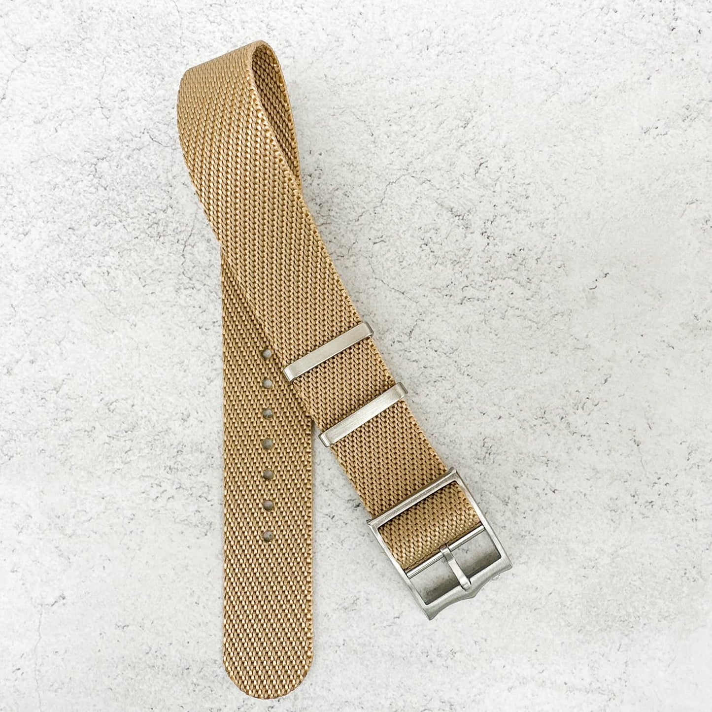 Twill NATO Single Pass Watch Strap Beige 3