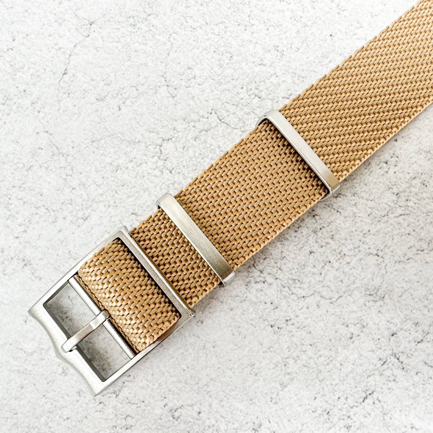 Twill NATO Single Pass Watch Strap Beige 4