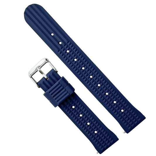 Waffle Silicone Dive Watch Strap Dark Blue 1