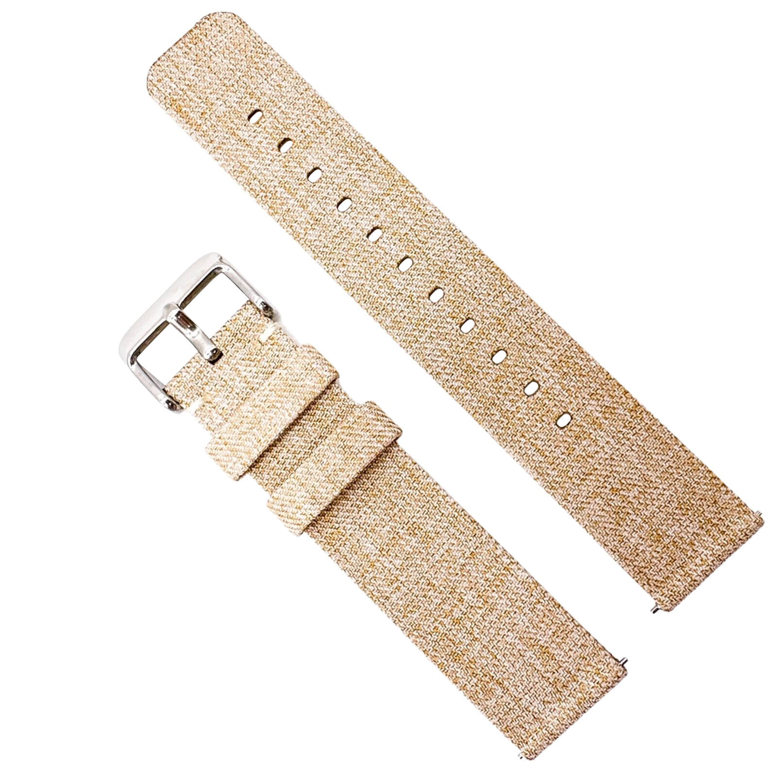 Woven Nylon Fabric Quick Release Watch Strap Beige 1