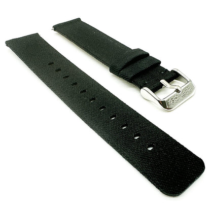 Woven Nylon Fabric Quick Release Watch Strap Black 2