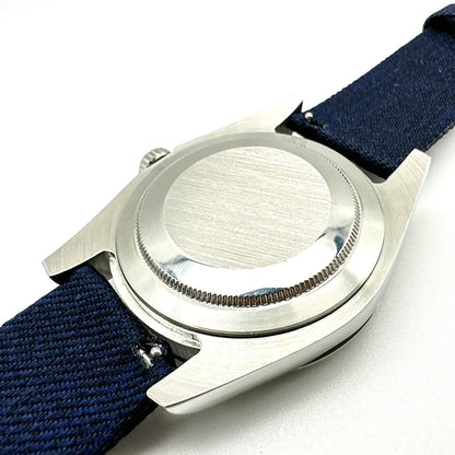 Woven Nylon Fabric Quick Release Watch Strap Dark Blue 4