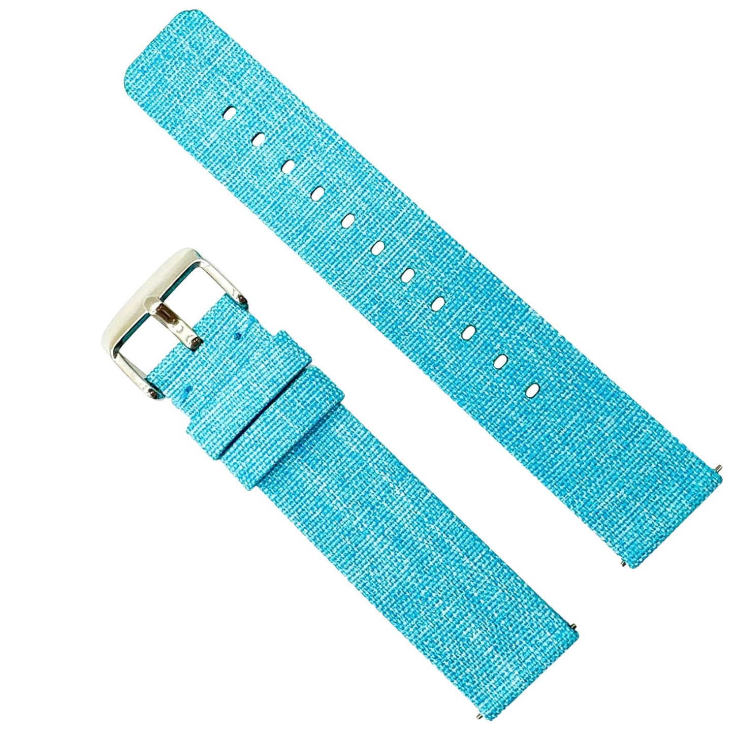 Woven Nylon Fabric Quick Release Watch Strap Light Blue 1