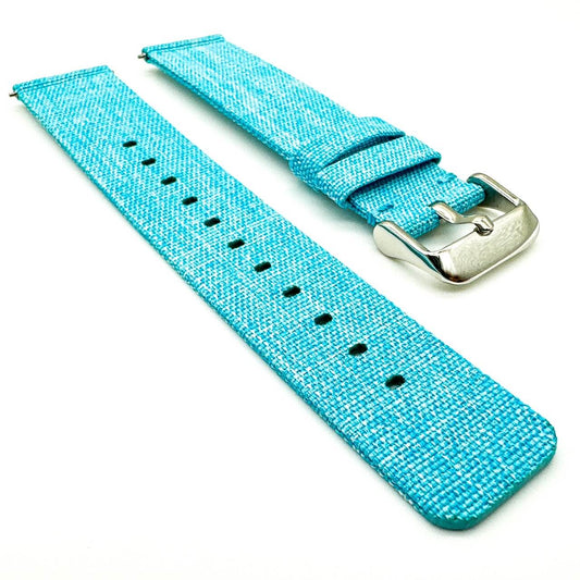 Woven Nylon Fabric Quick Release Watch Strap Light Blue 2