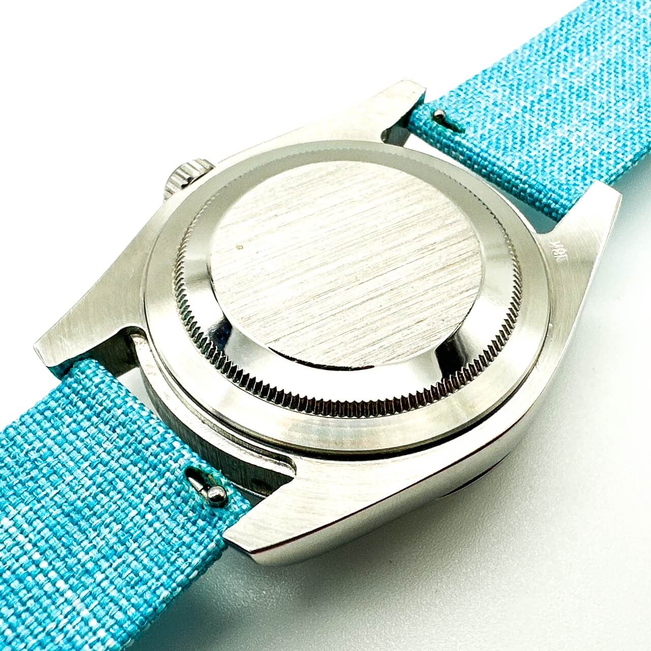 Woven Nylon Fabric Quick Release Watch Strap Light Blue 4