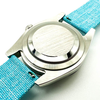 Woven Nylon Fabric Quick Release Watch Strap Light Blue 4