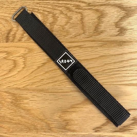 Wrap Around Hook And Loop Watch Strap Black 2