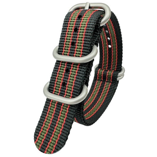 Zulu NATO Watch Strap Black Green Red Bond Goldfinger 1