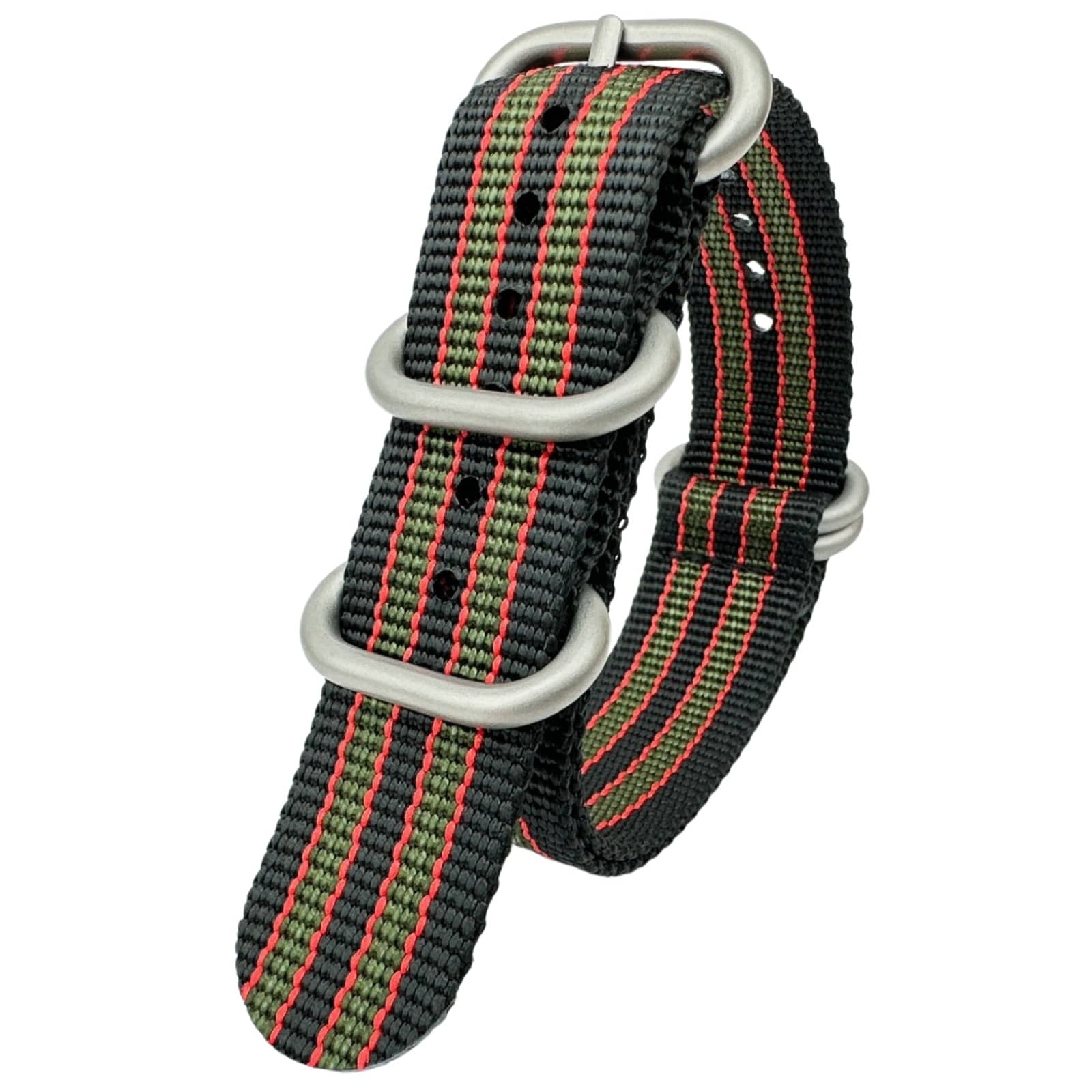 Zulu NATO Watch Strap Black Green Red Bond Goldfinger 1