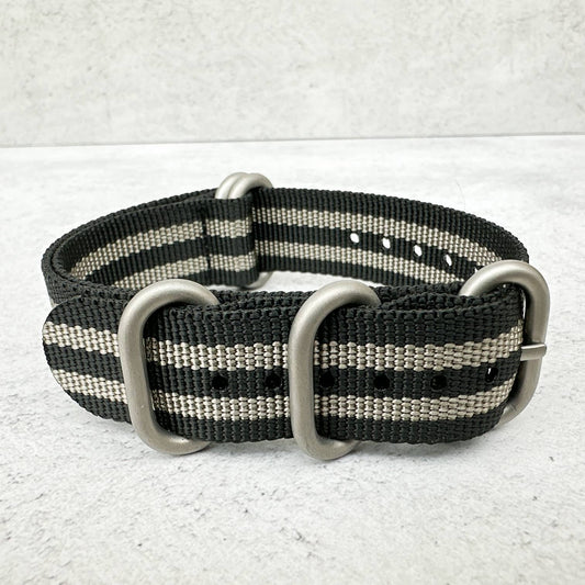 Zulu NATO Watch Strap Black Grey Bond Spectre 2