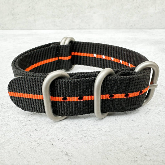 Zulu NATO Watch Strap Black Orange 2