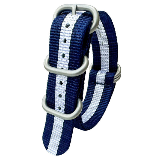 Zulu NATO Watch Strap Blue White 1